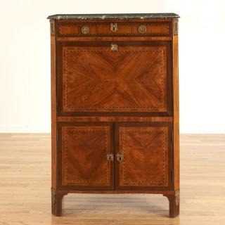 Appraisal: Louis XVI inlaid tulipwood secretaire a abattant Louis XVI inlaid