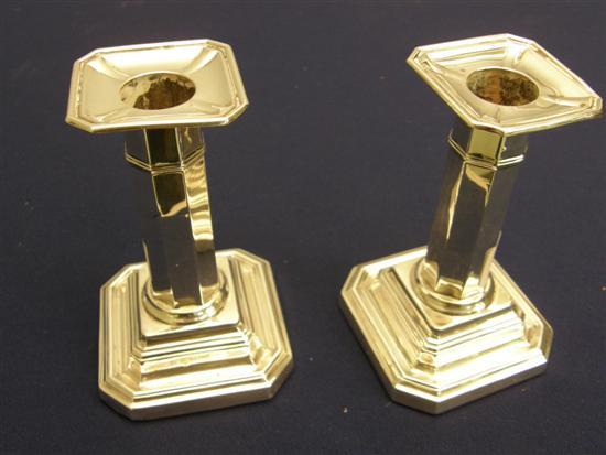 Appraisal: Pair of George V silver candlesticks makers mark for Jas