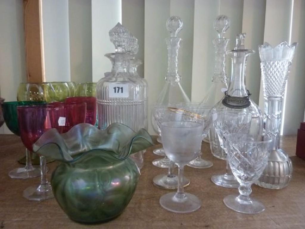 Appraisal: A large quantity of glass including five Roemer style glasses