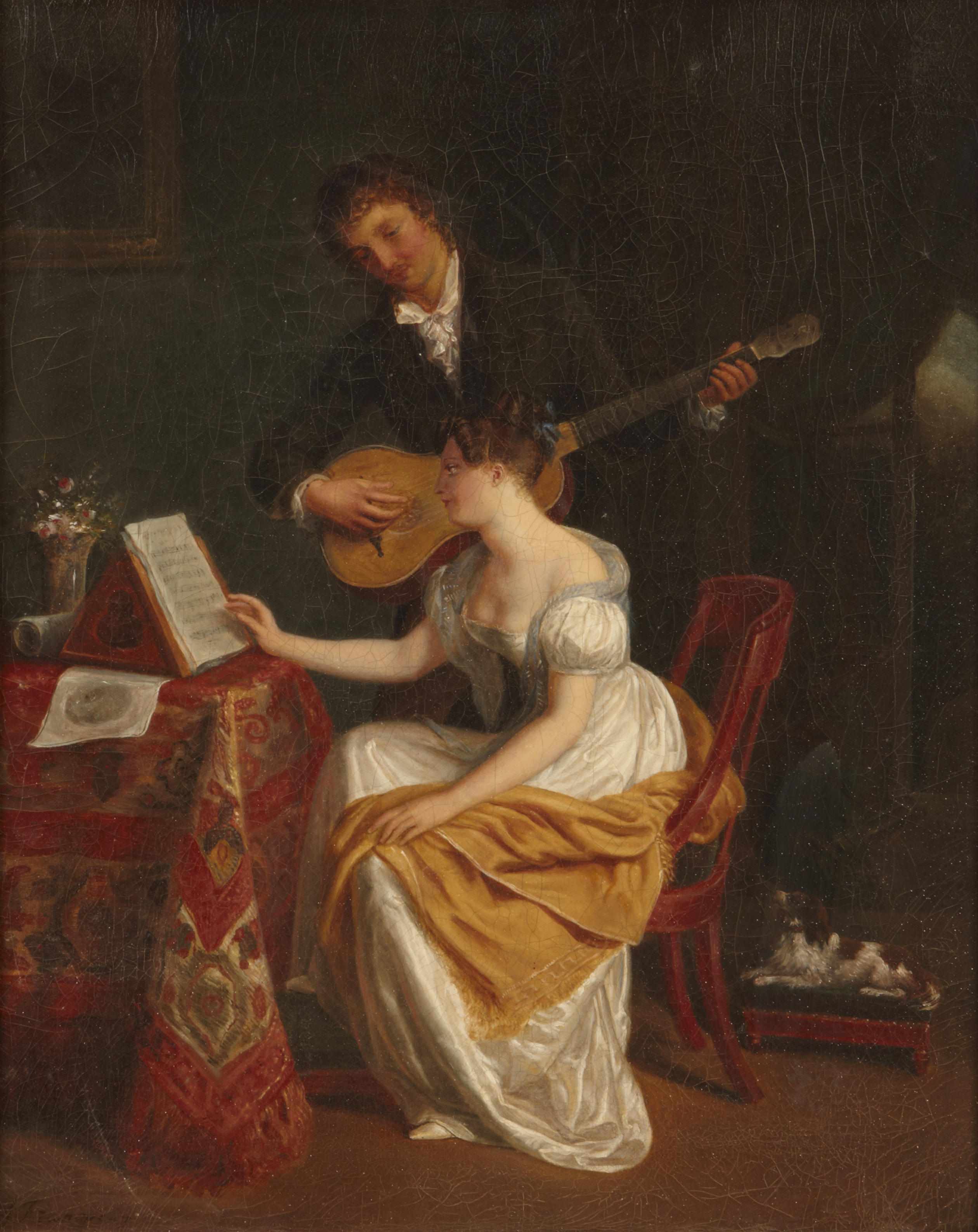 Appraisal: Jean Augustin Franquelin French - The Music Lesson signed '