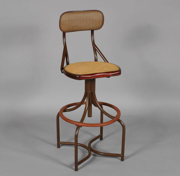 Appraisal: Vintage Western Electric Telephone operator's chair stool angled metal frame