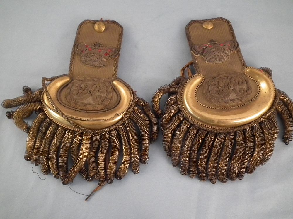 Appraisal: PAIR ANTIQUE ENGLISH EPAULETS Pair of th century English epaulets