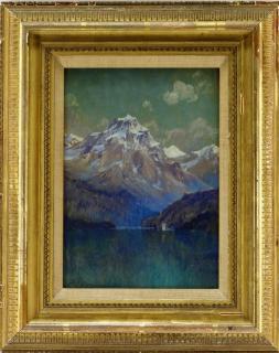 Appraisal: H A Dyer Lake Thun Swiss Landscape WC Painting RHODE