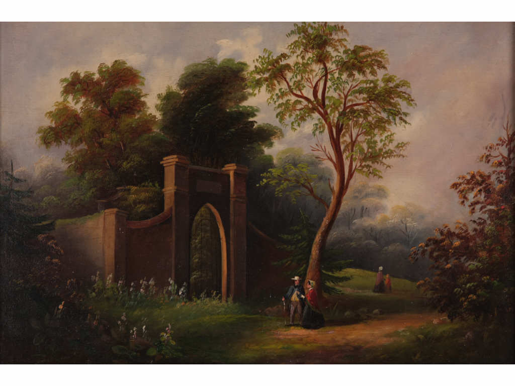 Appraisal: American School Washington's Tomb ca oil on board in the