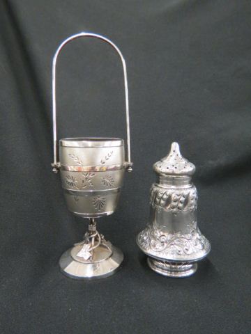 Appraisal: pcs Victorian Silverplate muffineer and an Aethestic movement vase with