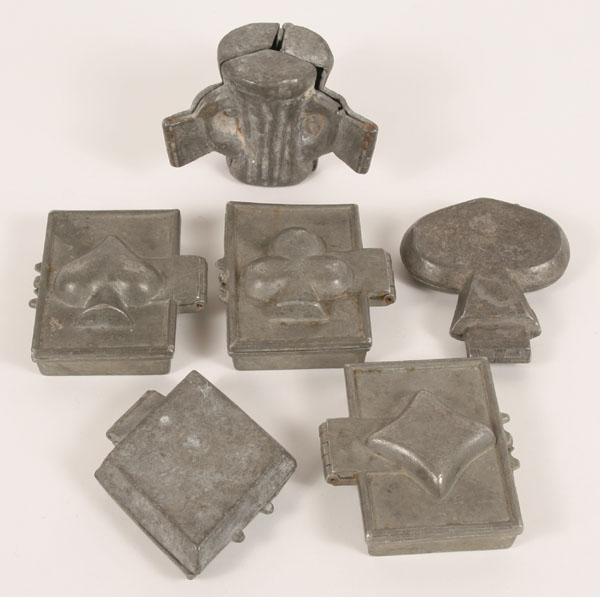 Appraisal: Pewter figural ice cream molds hinged two and three piece