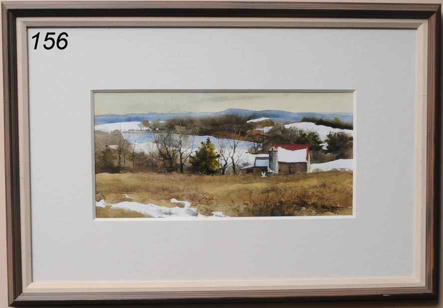 Appraisal: Phillip Jamison Abernathy's Barn '' x '' watercolor signed lower