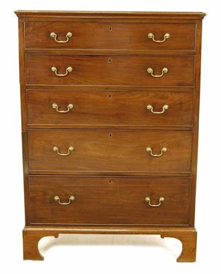 Appraisal: A late George III mahogany chest in two halves the