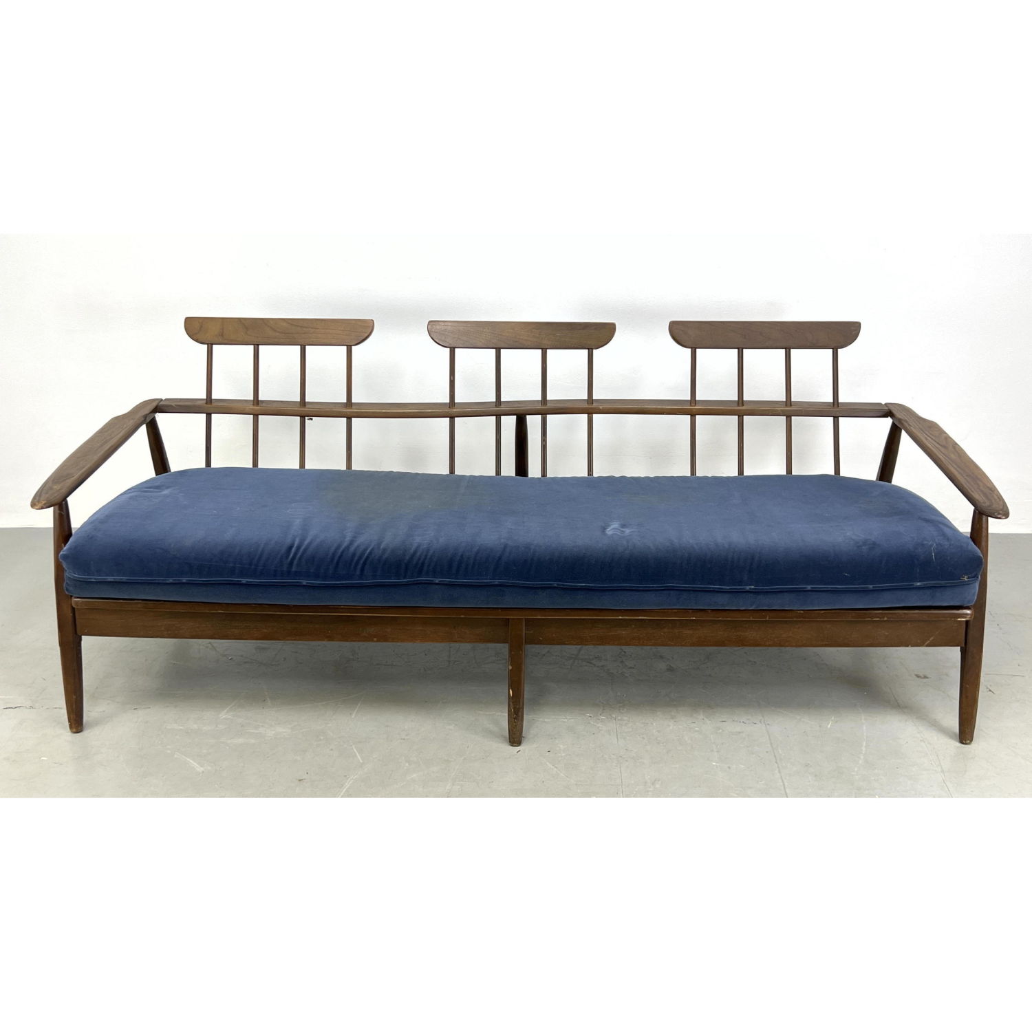 Appraisal: American Modern Spindle Back Sofa Dimensions H inches W inches