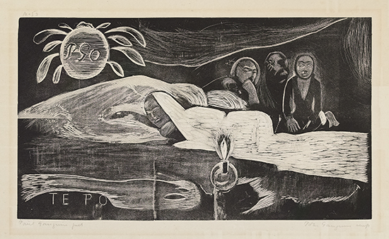 Appraisal: PAUL GAUGUIN Te Po Woodcut on Chine volant - x