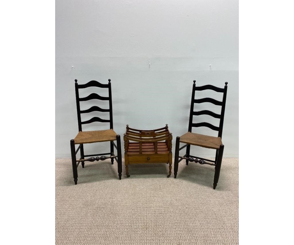 Appraisal: Pair of Delaware Valley four-slat ladder back chairs circa h