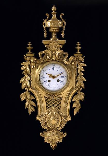 Appraisal: A Louis XVI style gilt bronze wall clock Japy Freres