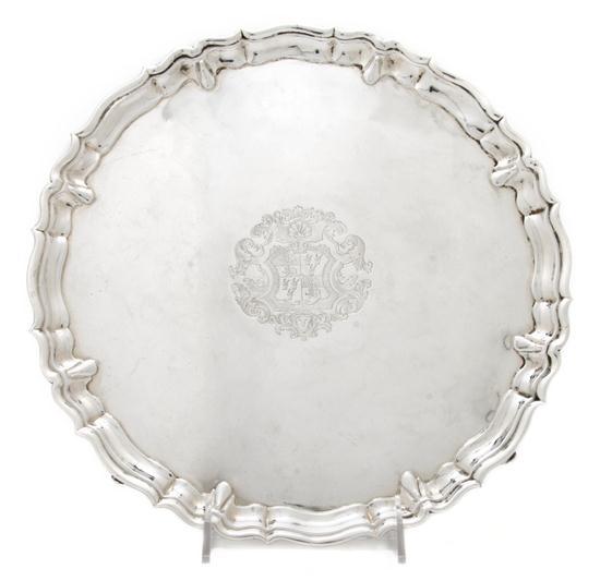 Appraisal: George II Silver Salver John Tuite London having a piecrust