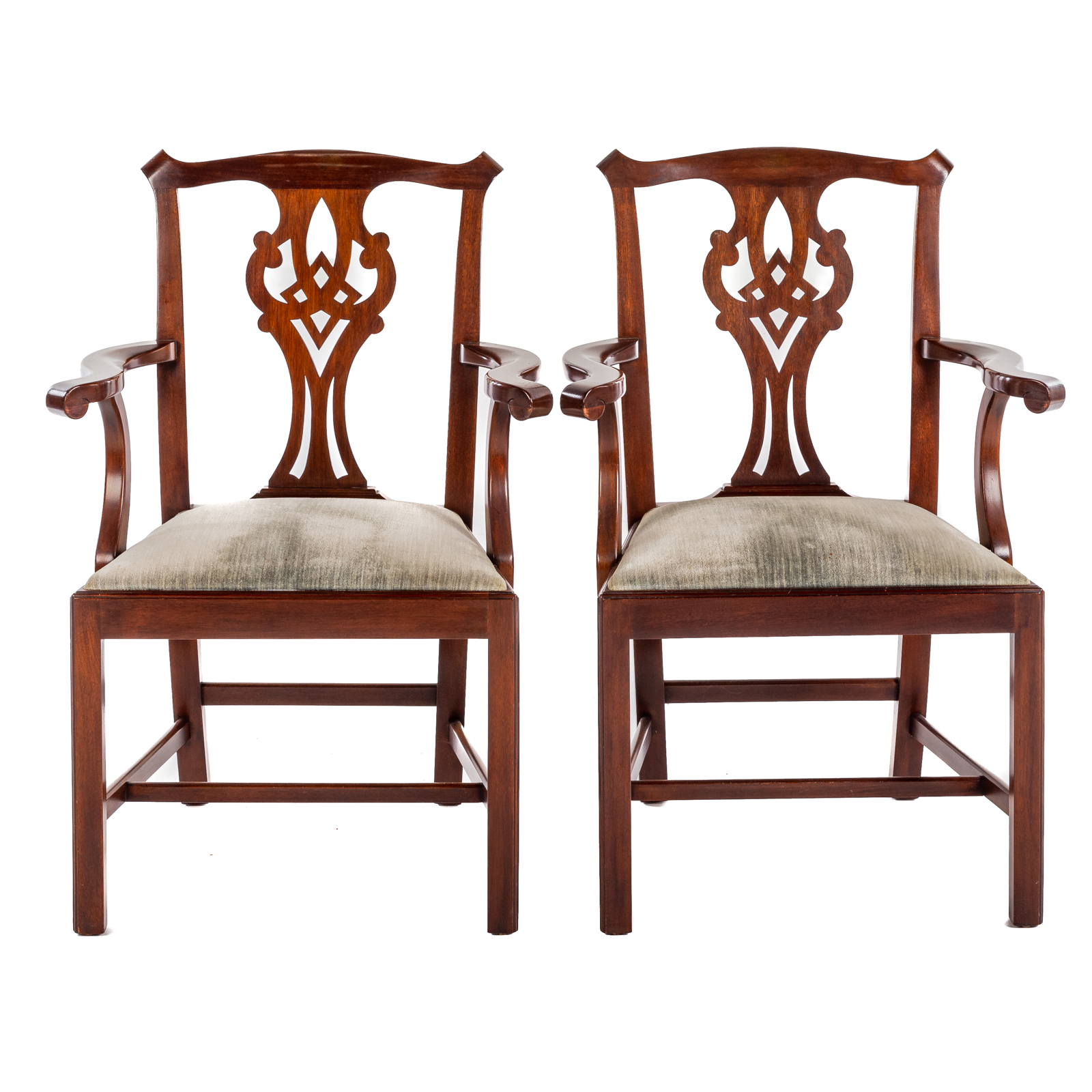 Appraisal: A PAIR OF HENKEL HARRIS CHIPPENDALE STYLE ARMCHAIRS th century