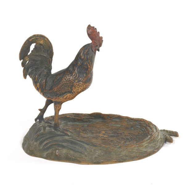 Appraisal: TIFFANY CO COLD PAINTED BRONZE COCKEREL x x Cockerel standing