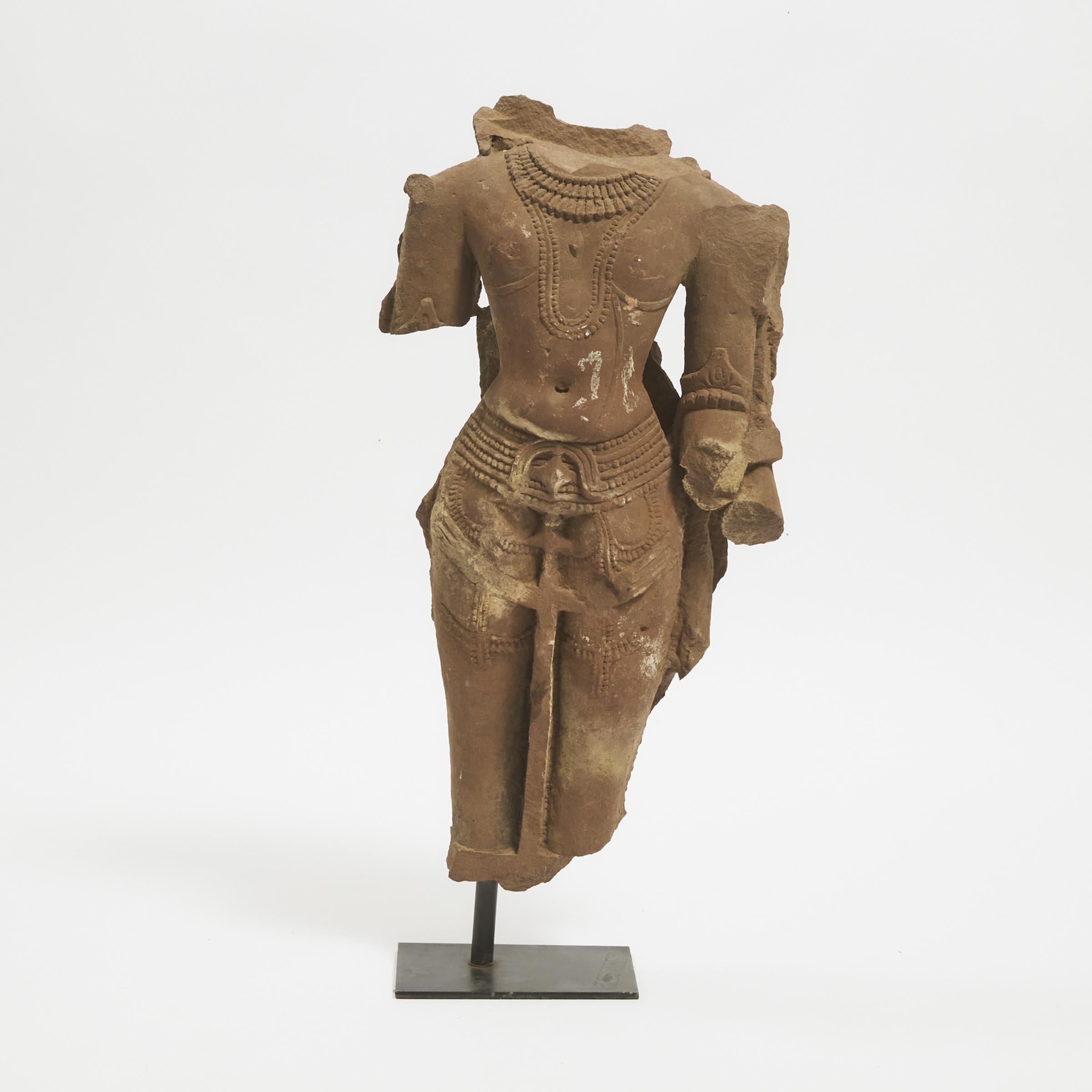 Appraisal: A Large Stone Torso of a Male Deity India th