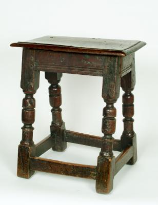 Appraisal: AN OAK JOINT STOOL late th century the associated later