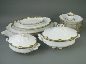 Appraisal: An extensive Russian porcelain dinner service th century the white