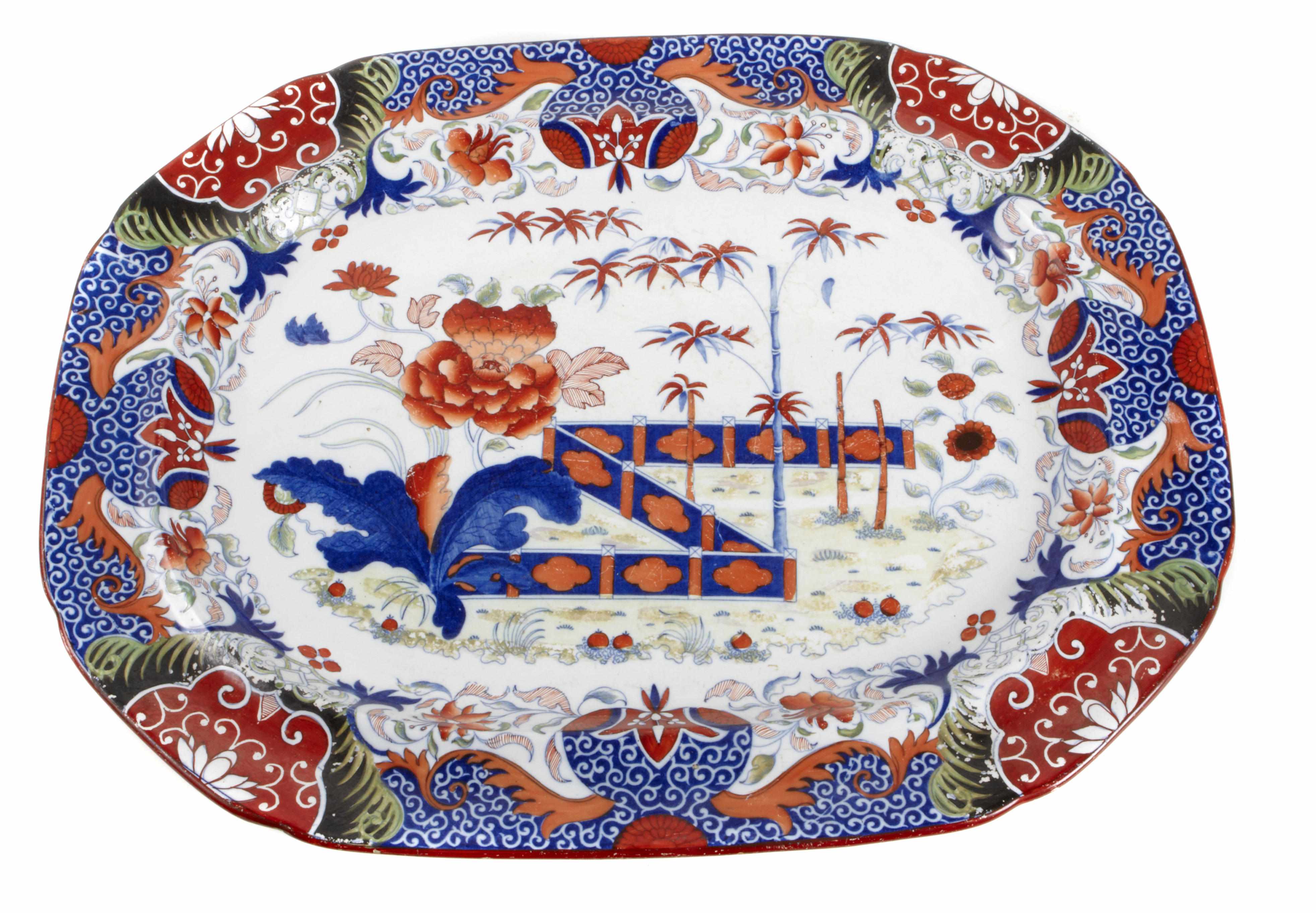 Appraisal: An English ironstone platter in the Imari pattern