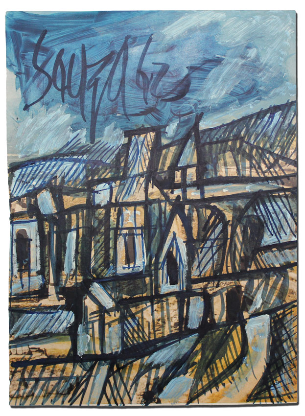 Appraisal: SOUZA Francis Newton Indian - City Scene Mixed Media on