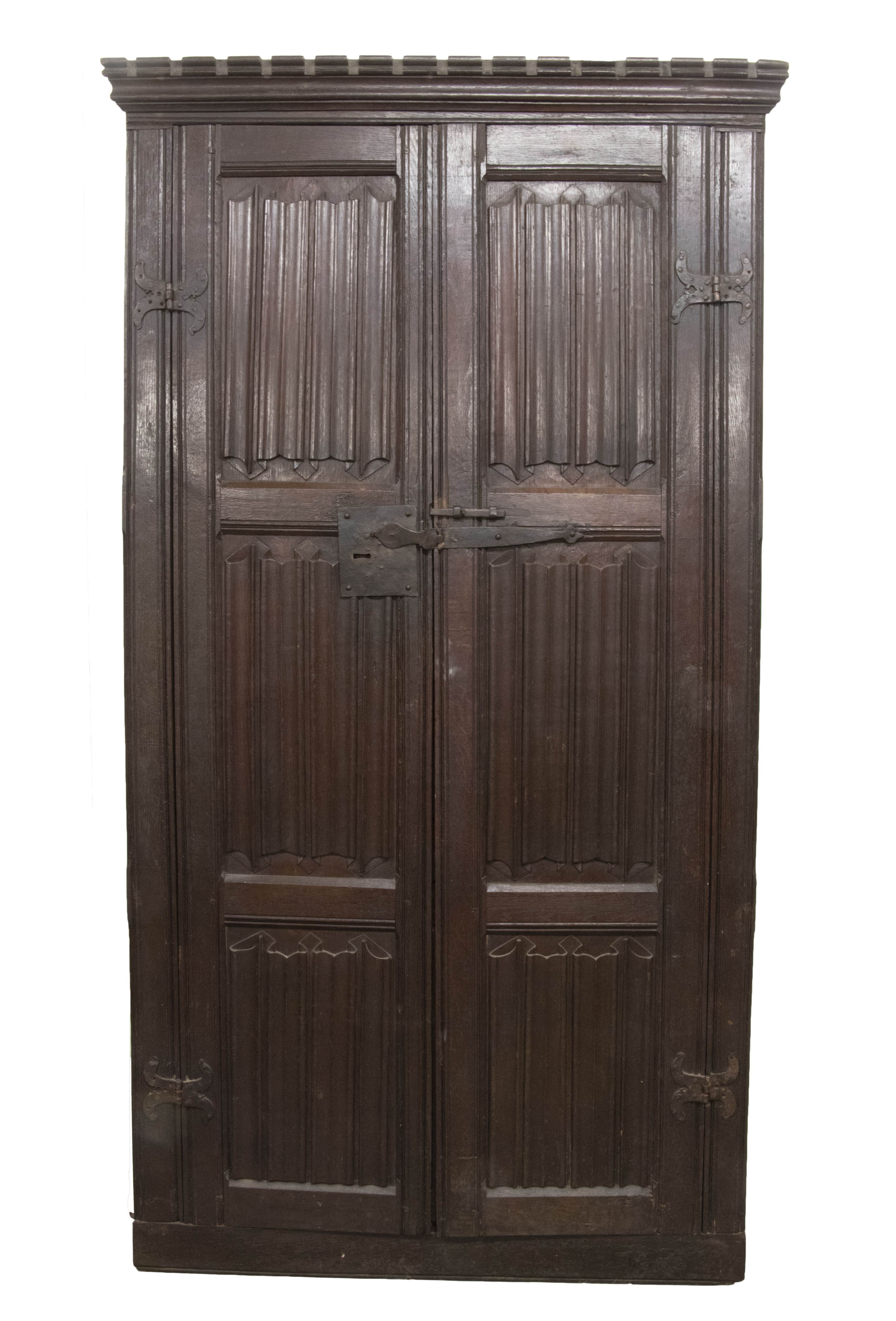 Appraisal: EARLY ENGLISH CARVED CUPBOARD DOORS th c Joined Oak Double