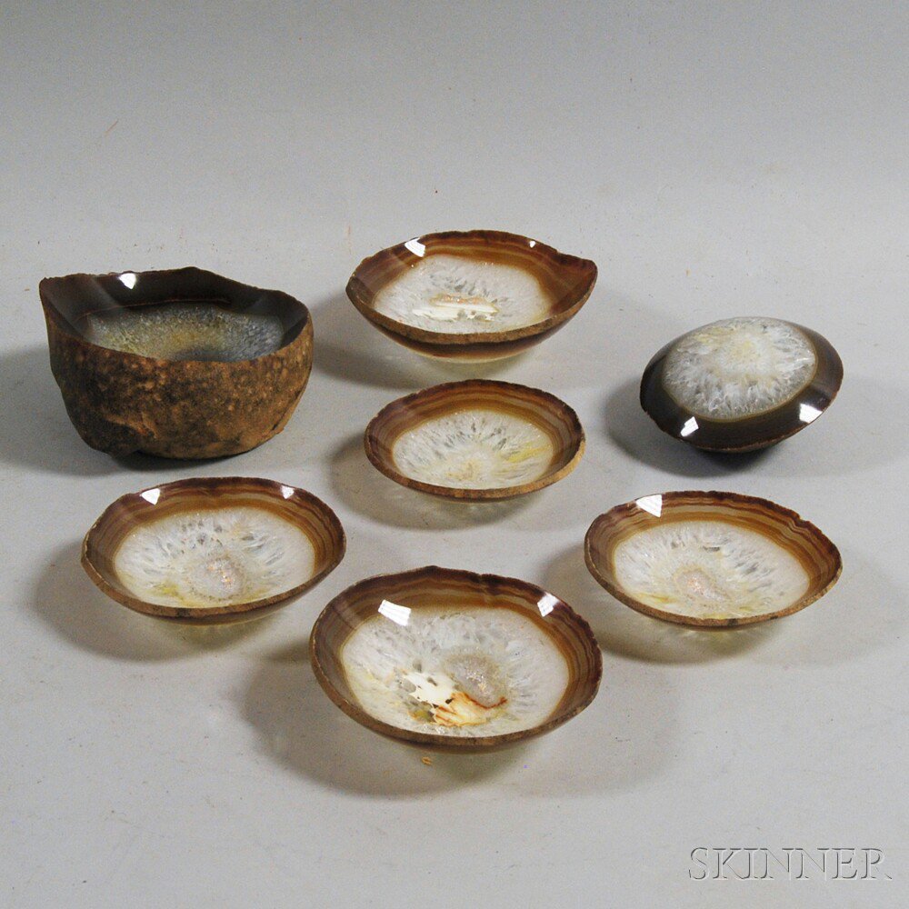 Appraisal: Natural Geode the stone cut into seven pieces with five