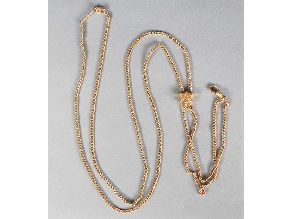 Appraisal: LADY'S VICTORIAN LONG ROLLED GOLD MUFF CHAIN with small curb