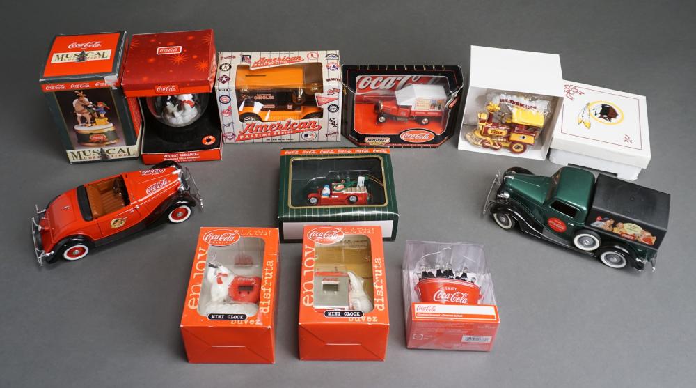 Appraisal: Collection of Coca-Cola Reproduction and other Ornaments Model Cars and