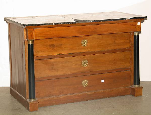 Appraisal: A Continental Neoclassical fruitwood parcel commode second quarter th century