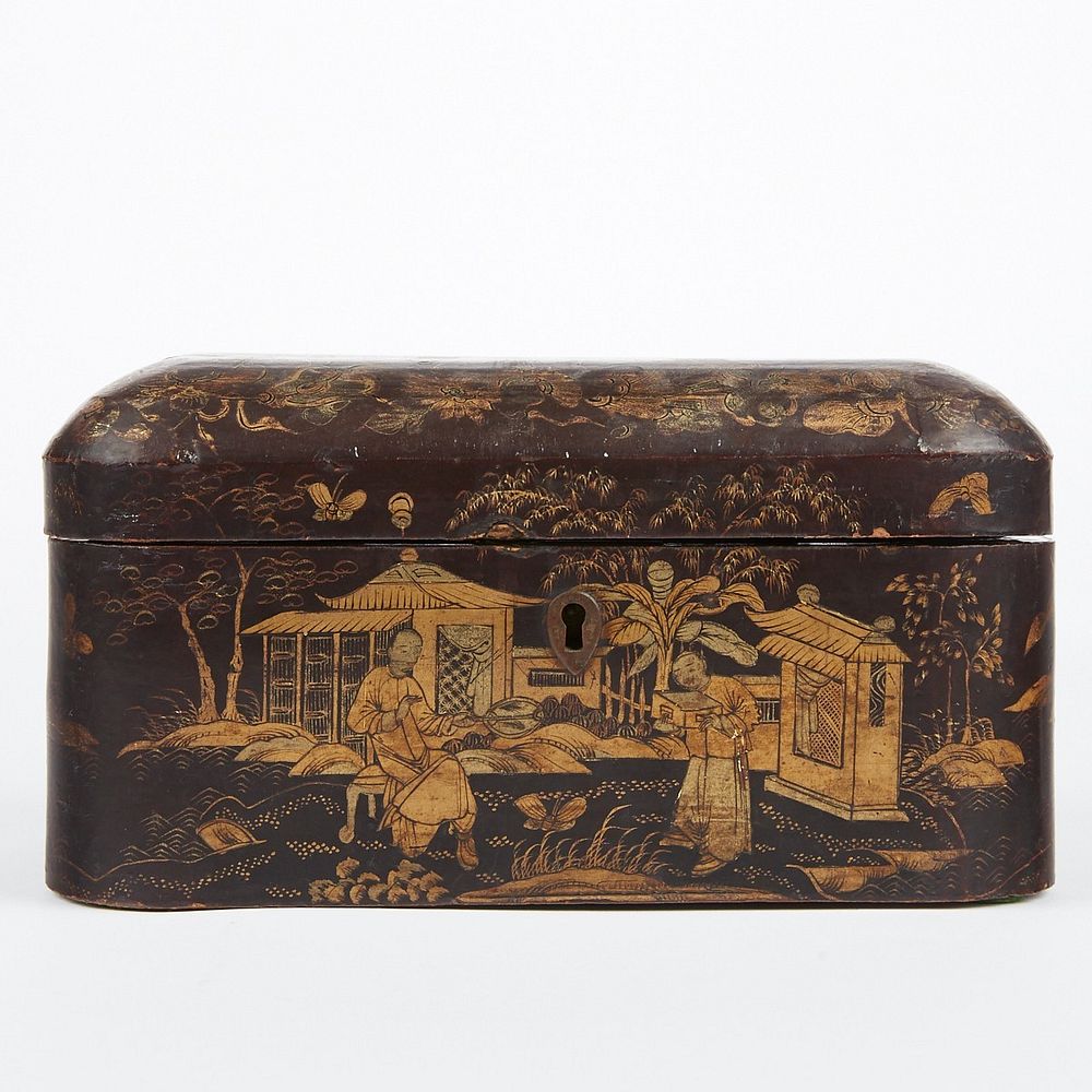 Appraisal: th c Chinese Export Lacquered Box th c Chinese export