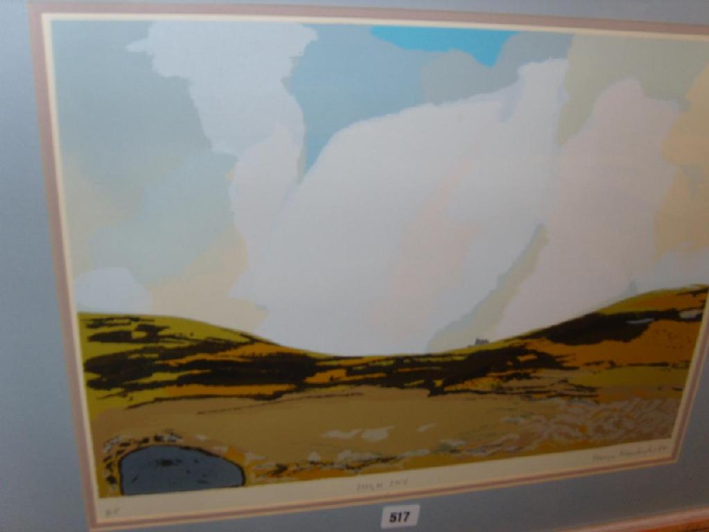 Appraisal: A signed coloured artists proof of an open moorland landscape