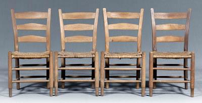 Appraisal: Set four North Carolina Mace chairs each with bentwood three-slat