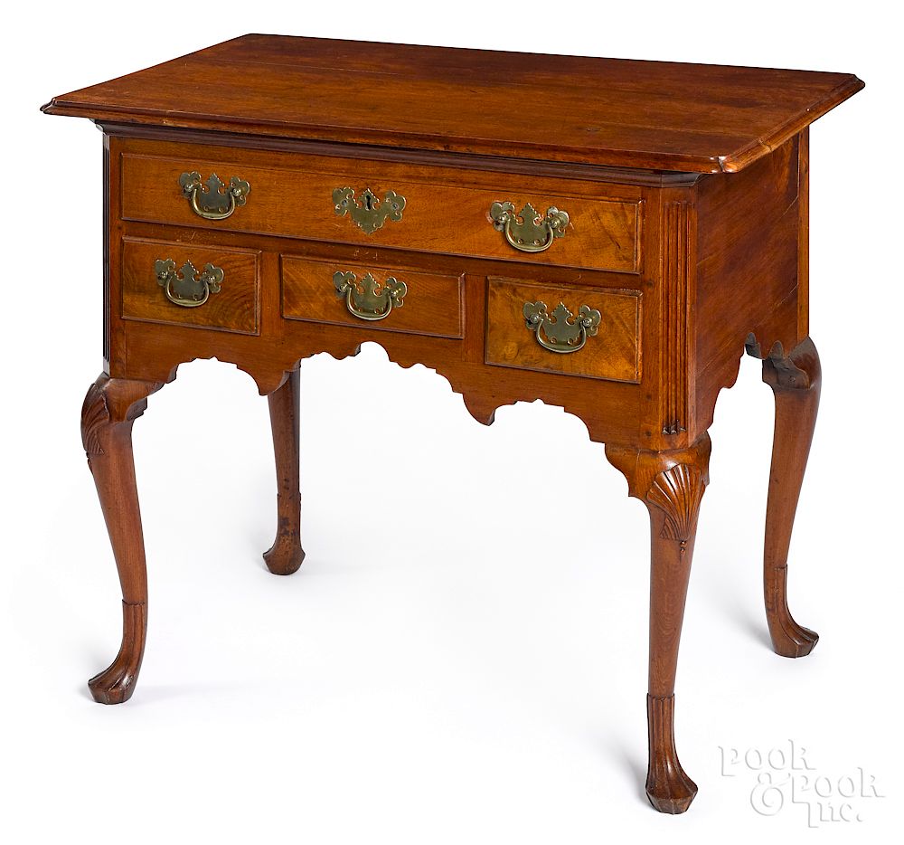 Appraisal: Pennsylvania Queen Anne walnut dressing table Pennsylvania Queen Anne walnut