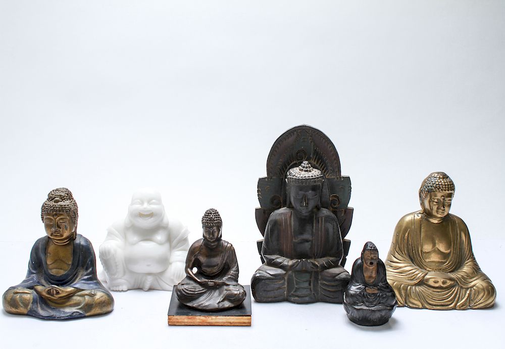 Appraisal: Chinese Asian Buddhas Group of Chinese Buddha figures sculptures group