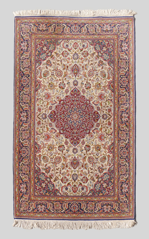 Appraisal: SEMI-ANTIQUE PERSIAN DESIGN HAND KNOTTED WOOL RUG ' '' x