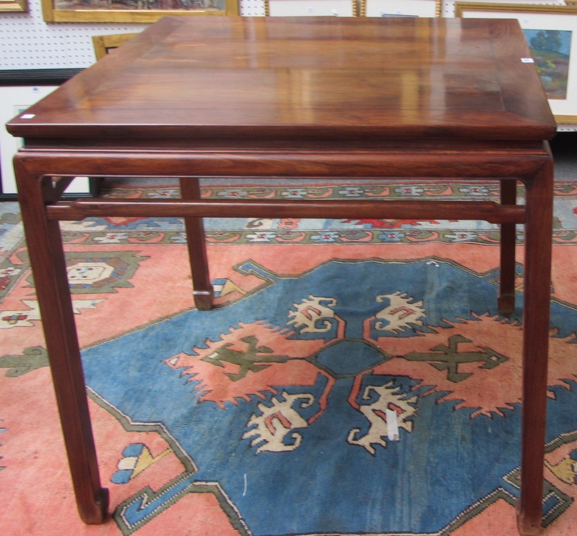 Appraisal: A late th century Chinese square hardwood centre table on