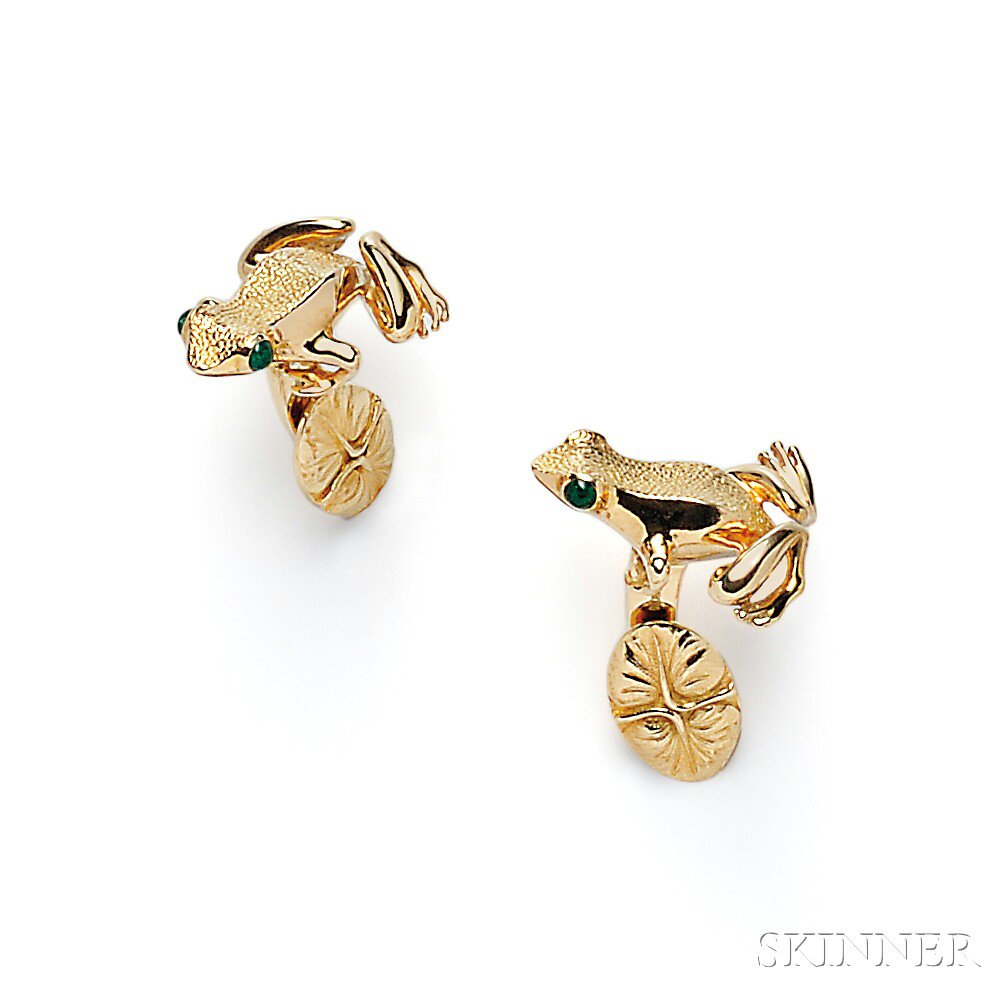 Appraisal: kt Gold Cuff Links Tiffany Co Germany each designed as