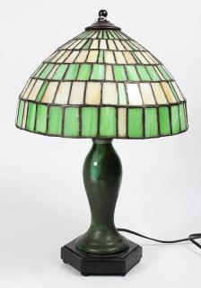 Appraisal: lot of Arts Crafts mosaic glass table lamp having a