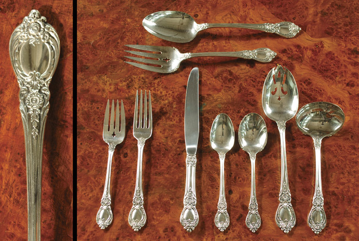 Appraisal: HEIRLOOM STERLING SILVER FLATWARE SET ninety pieces in the Stanton