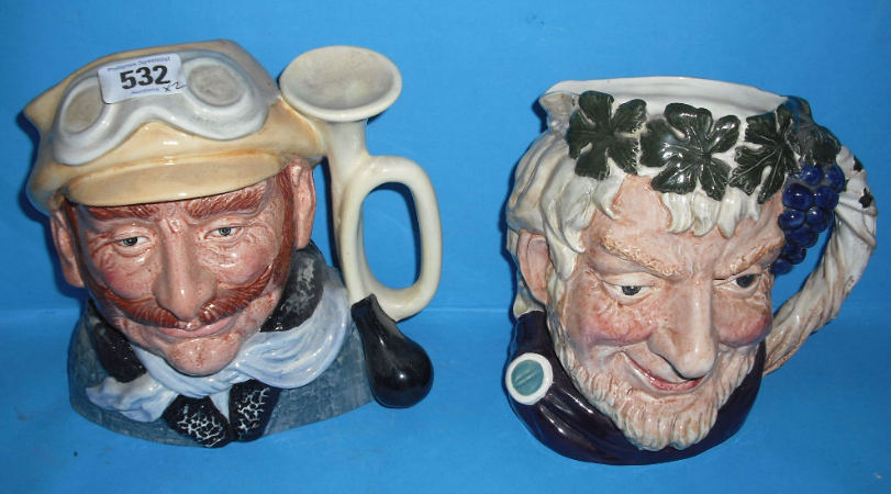 Appraisal: Royal Doulton Large Character jugs Veteran motorist D and Bacchus