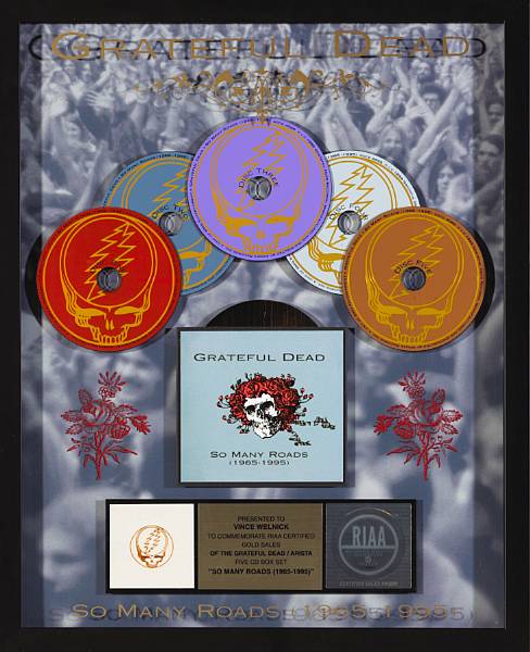 Appraisal: A Vince Welnick RIAA gold CD for The Grateful Dead