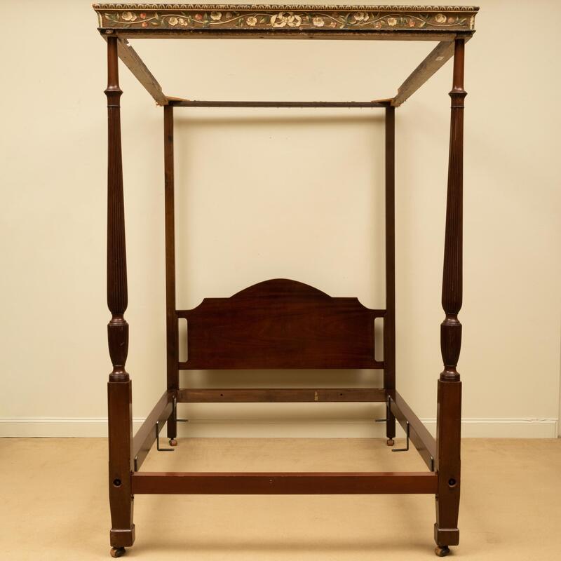 Appraisal: George III Mahogany and Painted Tester Bed ft in x