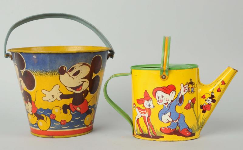 Appraisal: Disney Tin Water Can Sand Pail Both items have some