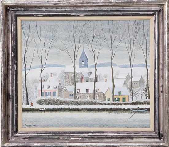 Appraisal: Andre Bouquet French - NEIGE EN CHAMPAGNE oil on canvas