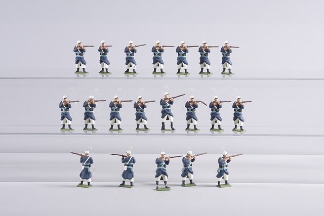 Appraisal: Lot of French Foreign Legion figures firing Repainted Britains matte