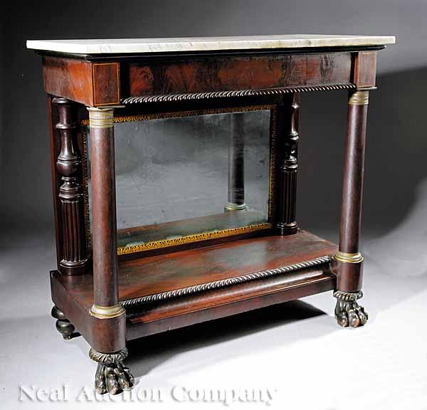 Appraisal: An American Classical Carved Mahogany Bronze-Mounted and Gilt Pier Table