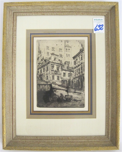 Appraisal: LUIGI KASIMIR ETCHING Austrian - titled verso Schubert's House image