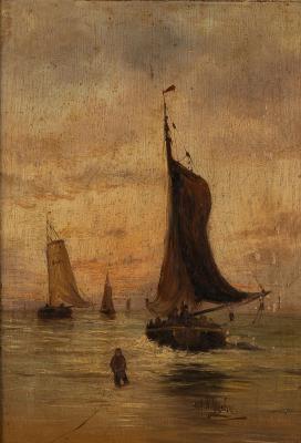 Appraisal: After Hendrick Willem Mesday - Return of the Fishing Fleet