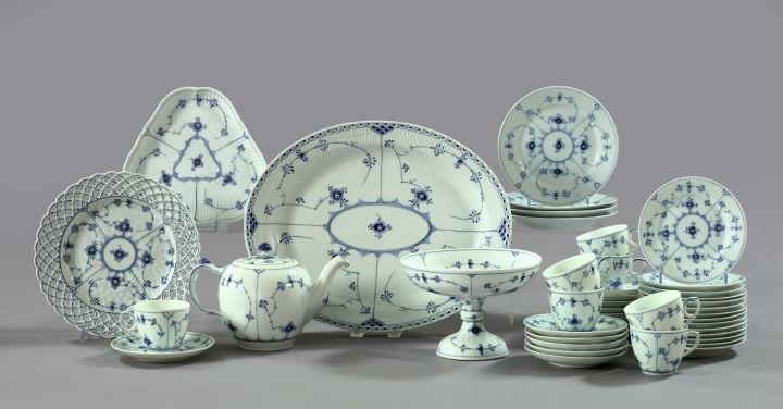 Appraisal: Forty-Four-Piece Royal Copenhagen Porcelain Partial Dinner Service for fourteen persons