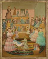 Appraisal: THOMAS ATTARDI American - DOLLS ON PARADE Outstanding oil on